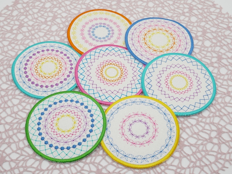 Preview: Stickdatei Set ITH Summer-Coaster