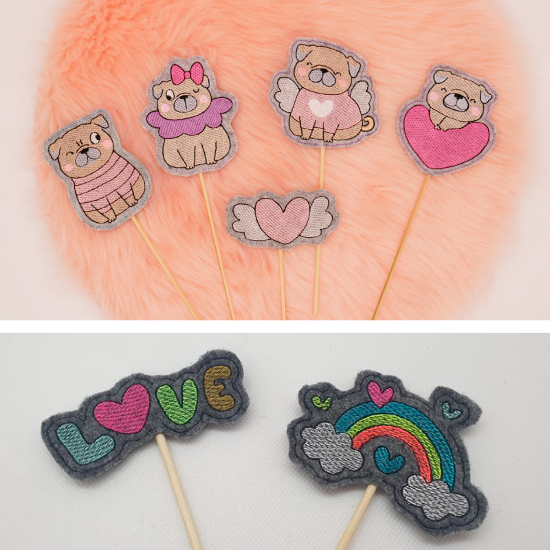 Preview: Stickdatei Set Valentinsmöpse ITH Stabdesigns für Stabdeko Preview: Stickdatei Set Valentinsmöpse ITH Stabdesigns für Stabdeko