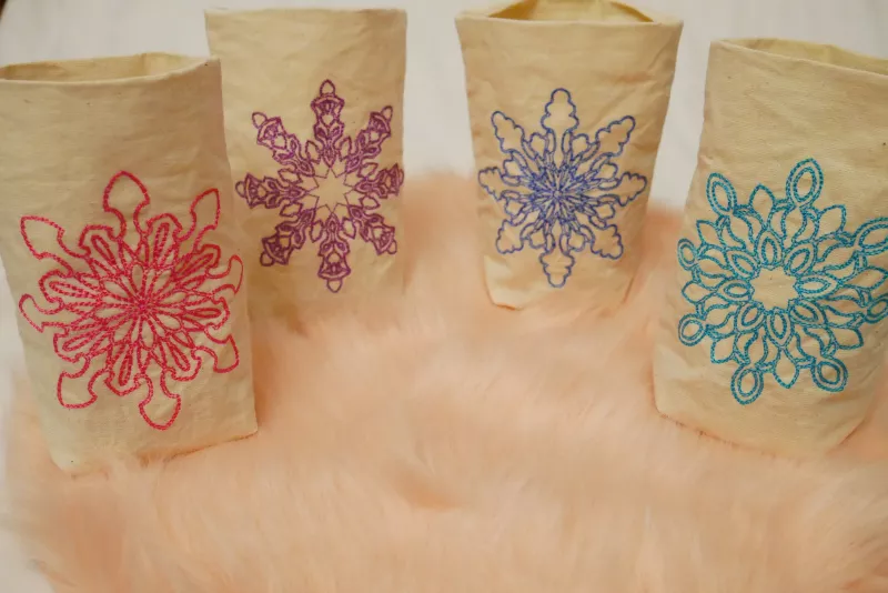 Stickdatei Set ITH Lichtbeutel mit Wintermandalas (13x18 und 16x26)
