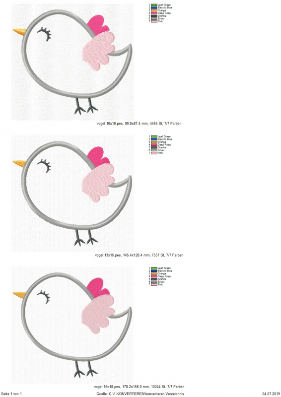 Preview: Applikation Vogel Übersicht