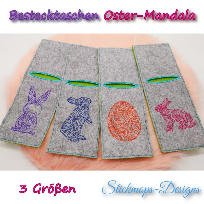 Stickdatei Set ITH Bestecktaschen Ostermandala