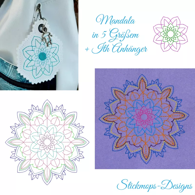 Stickdatei Set Mandala inkl. ITH Anhänger