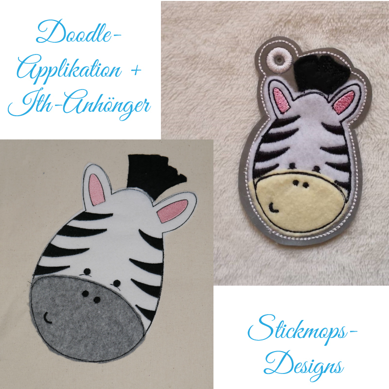 Preview: Stickdatei Zebra Applikation + ITH Anhänger