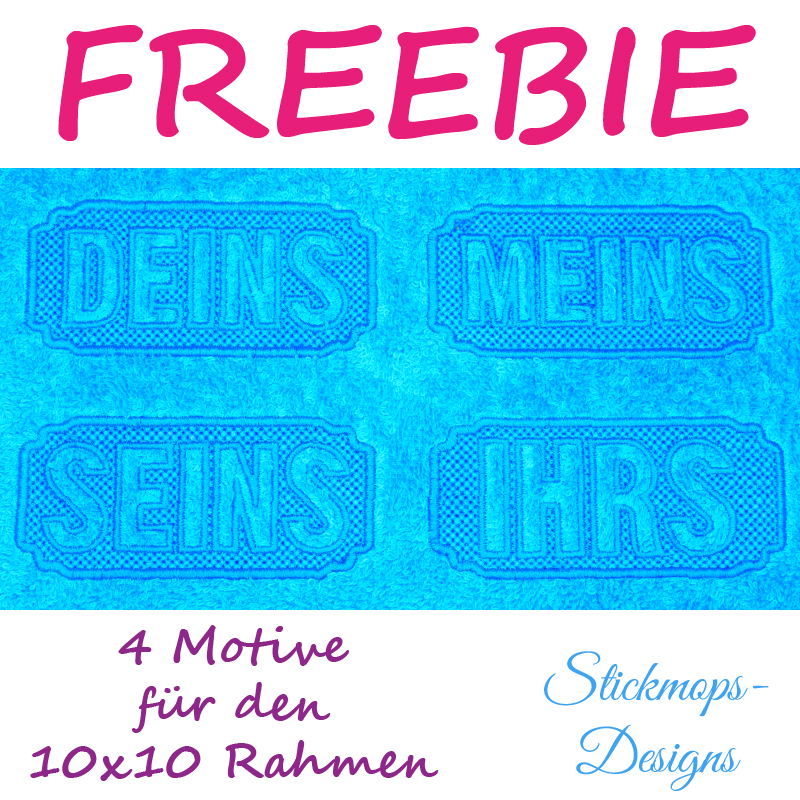 Preview: Freebie Stickdatei Set Handtuchmotive