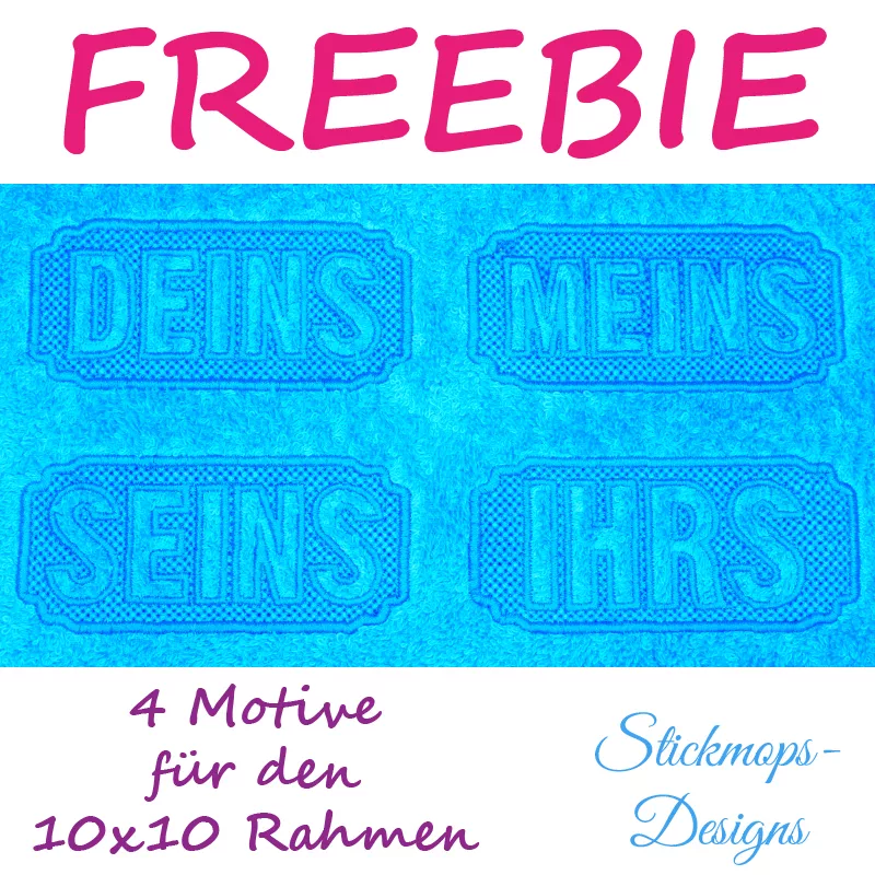 Freebie Stickdatei Set Handtuchmotive