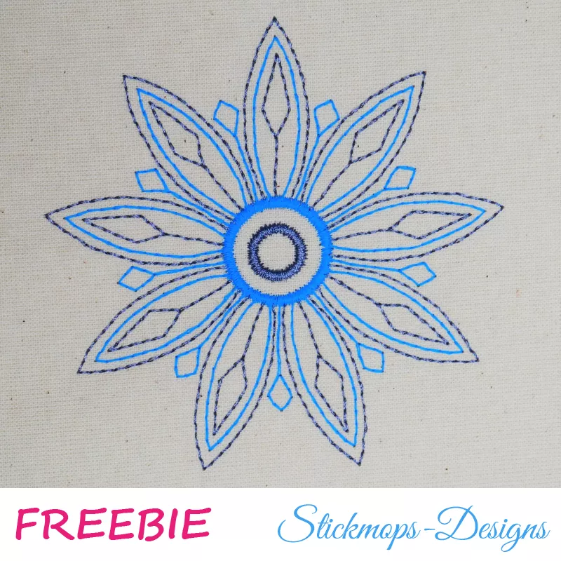 Freebie Stickdatei Eisblume (9x9cm)