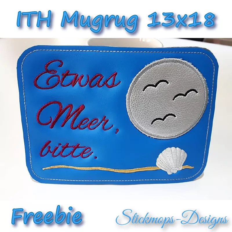 Freebie Stickdatei ITH Mug Rug Maritim (13x18)