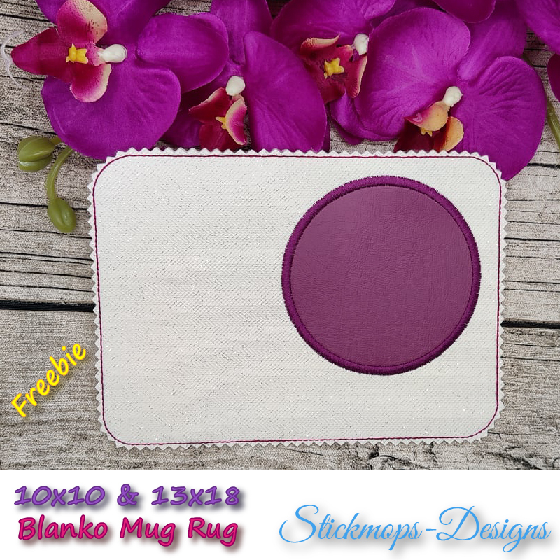 Preview: Freebie Stickdatei ITH Mug Rug Blanko (13x18 und 10x10)