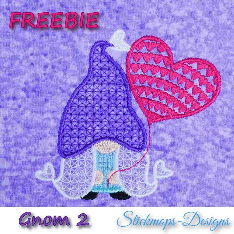 Preview: Freebie Stickdatei Gnom 2 von 3