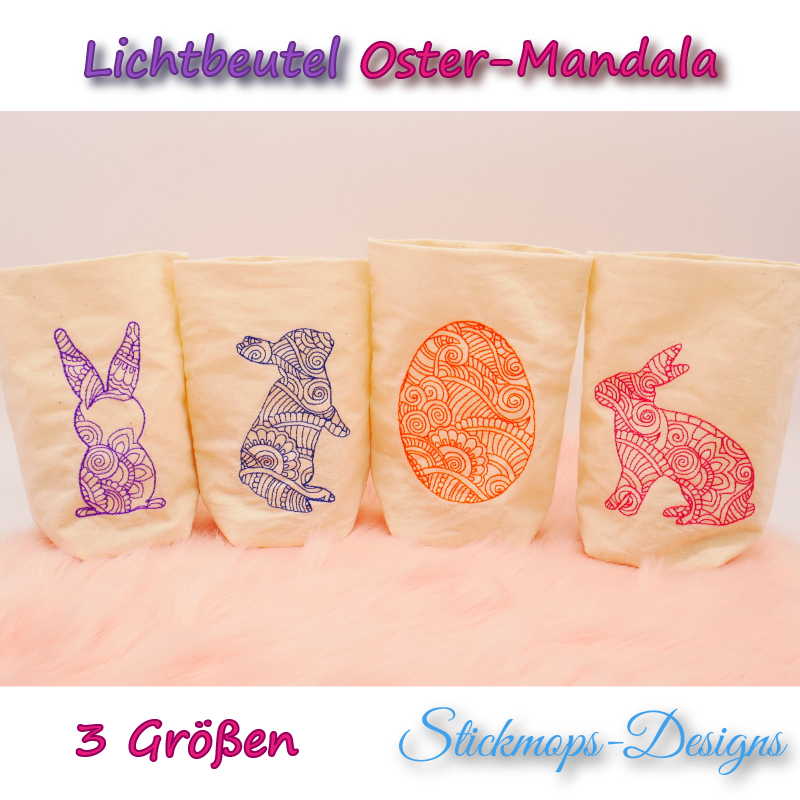 Preview: Stickdatei Set ITH Lichtbeutel Ostermandala