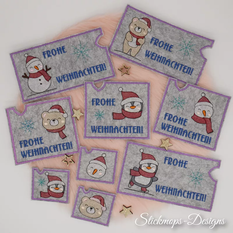 Stickdatei Set ITH Christmascover in 3 Größen + Einzelmotive