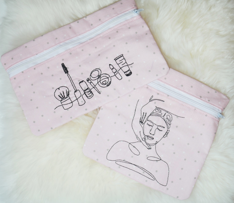 Preview: Stickdatei Set Beauties - ITH Kosmetiktaschen & dekorative Gesichter