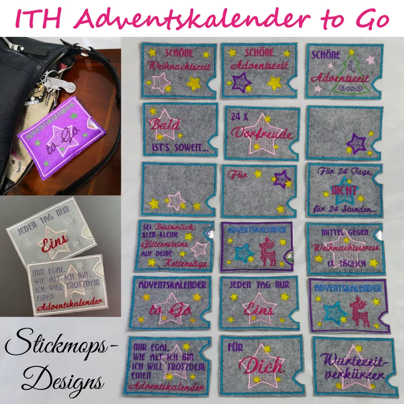 Stickdatei Set ITH Hüllen für Adventskalender to go