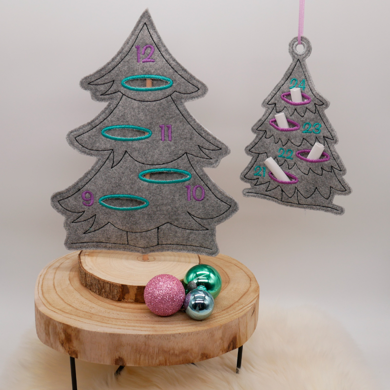 Stickdatei Set ITH Adventskalender-Tannen Stickdatei Set ITH Adventskalender-Tannen