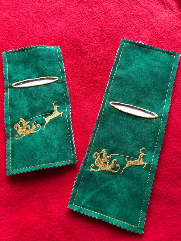 Stickdatei Set weihnachtliche ITH Bestecktaschen Stickdatei Set weihnachtliche ITH Bestecktaschen