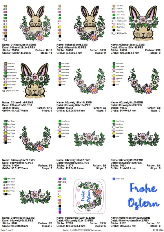 Stickdatei Set Easter Bunnies