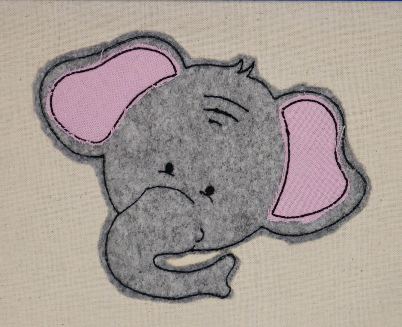 Stickdatei Elefant Applikation in 5 Größen + ITH Anhänger