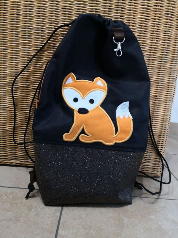 Fuchs Applikation auf Rucksack