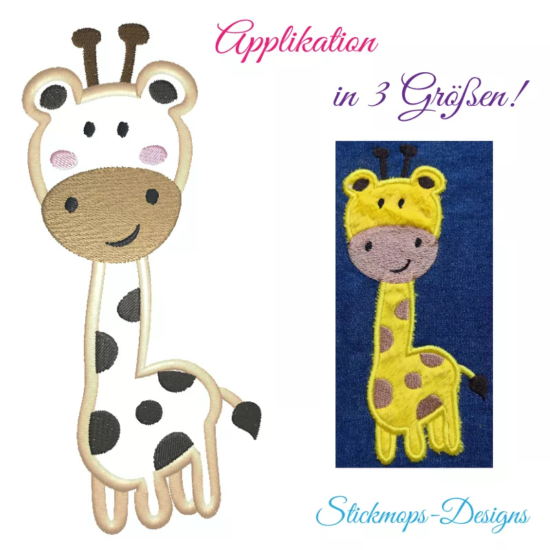 Applikation Giraffe auf dunkelblauem Hintergrund