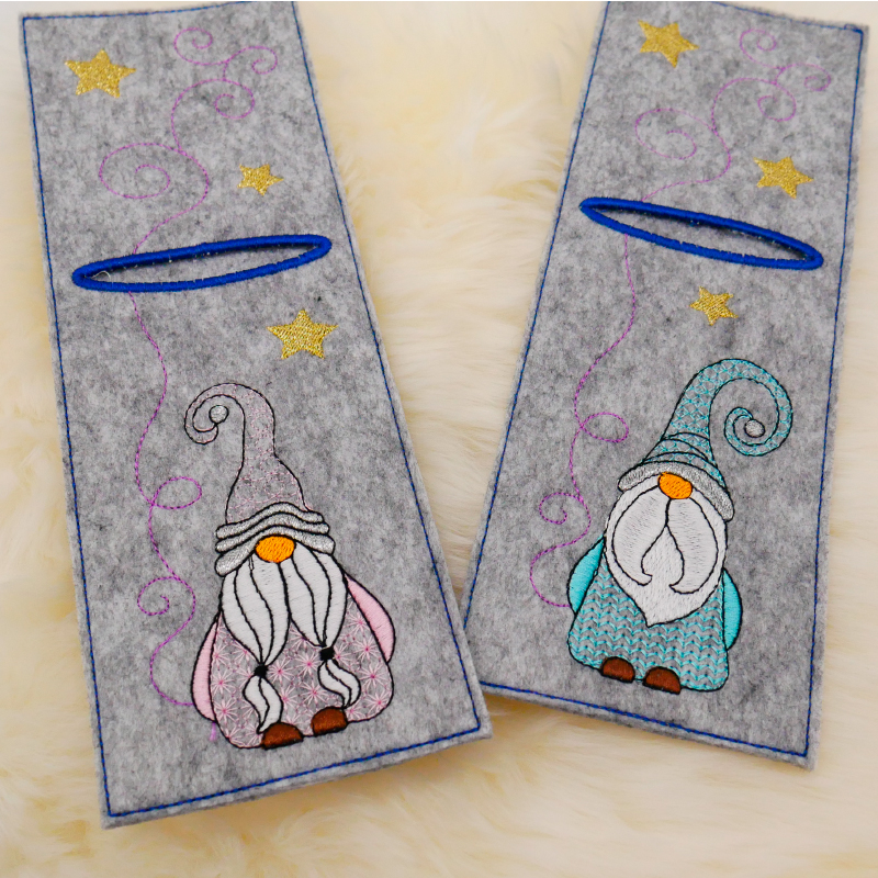 Stickdatei Set ITH Bestecktaschen Gnom-Trio Stickdatei Set ITH Bestecktaschen Gnom-Trio