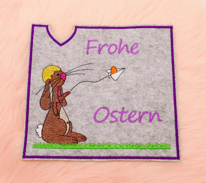 Stickdatei Set Hase Jasper ITH Geschenk- und Schokoladenhüllen inkl. Stabdeko Stickdatei Set Hase Jasper ITH Geschenk- und Schokoladenhüllen inkl. Stabdeko