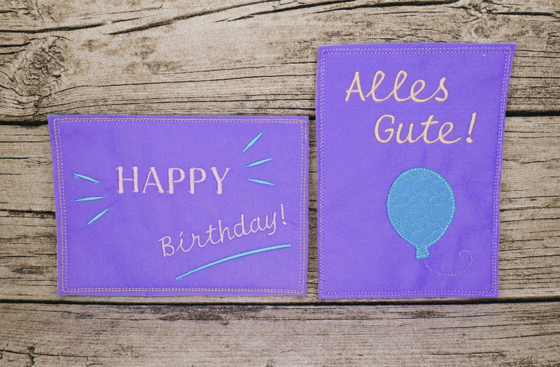 Stickdatei Set ITH Geburtstagskarten (10x10 u. 13x18)