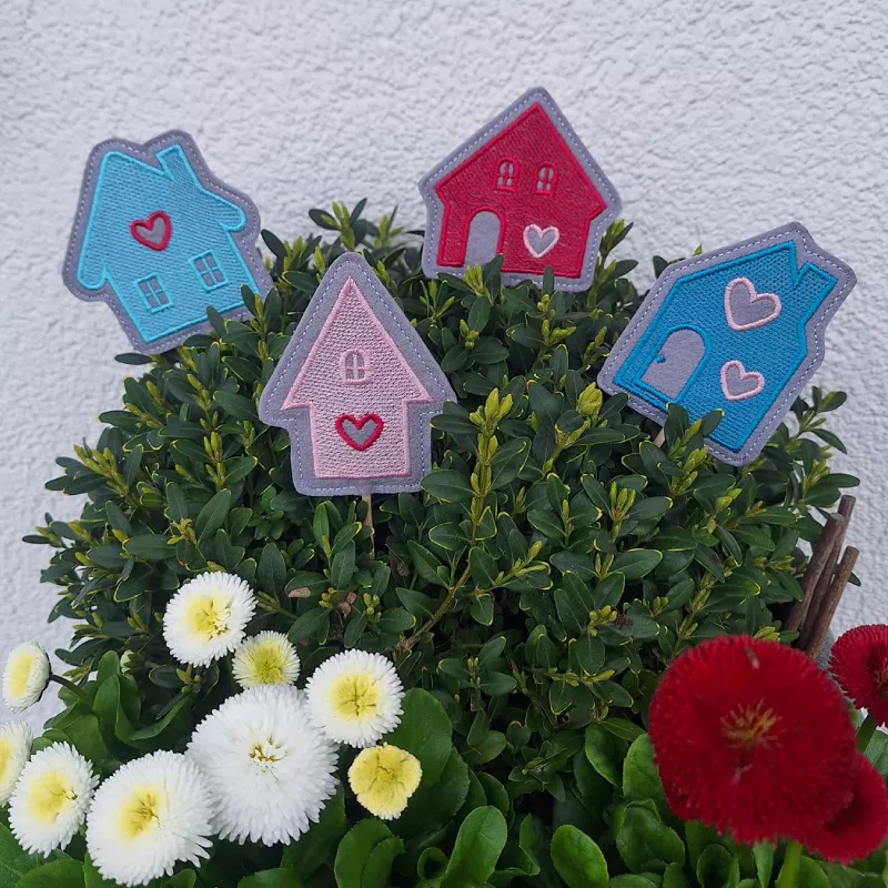 Stickdatei Set Frühlingsliebe Stabdeko, Anhänger & Einzelmotive