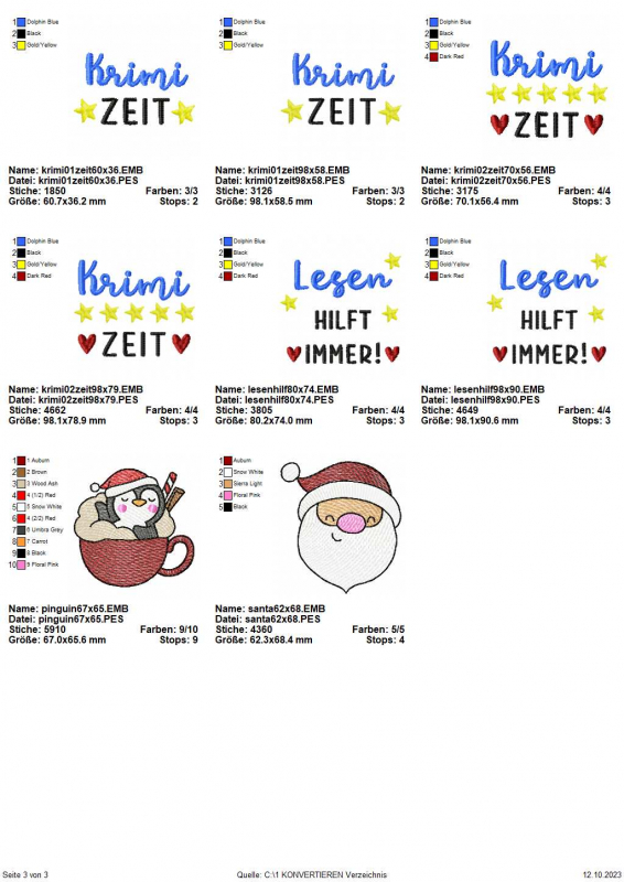 Stickdatei Set ITH Lesezeichen Leseecken Stickdatei Set ITH Lesezeichen Leseecken