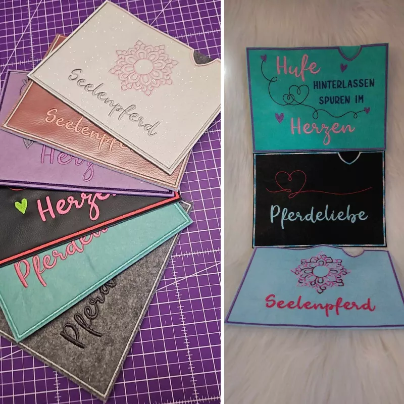 Stickdatei Set ITH Equidenpasshüllen + Einzelmotive
