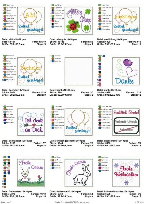 Stickdatei Set ITH Mini-Grußkarten inkl. Abwandlung zur Geschenktasche Stickdatei Set ITH Mini-Grußkarten inkl. Abwandlung zur Geschenktasche