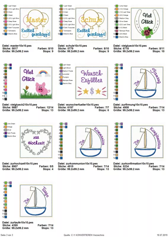 Stickdatei Set ITH Mini-Grußkarten inkl. Abwandlung zur Geschenktasche Stickdatei Set ITH Mini-Grußkarten inkl. Abwandlung zur Geschenktasche