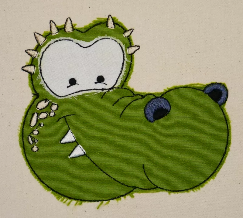 Stickdatei Kroko Applikation in 5 Größen + ITH Anhänger Stickdatei Kroko Applikation in 5 Größen + ITH Anhänger