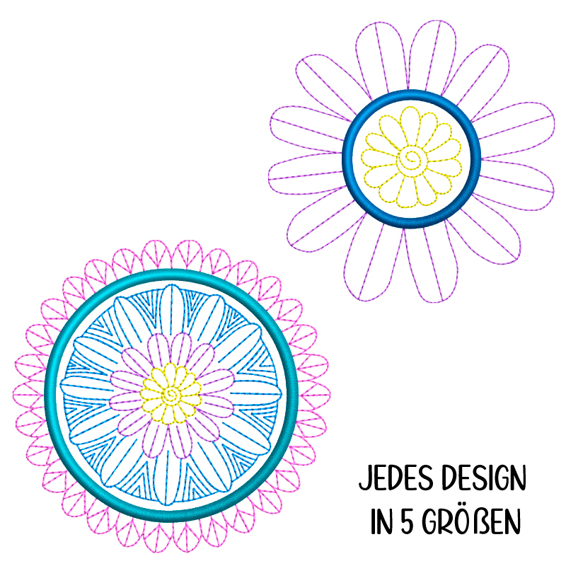 Stickdatei Set 8 Mandalas Line Art