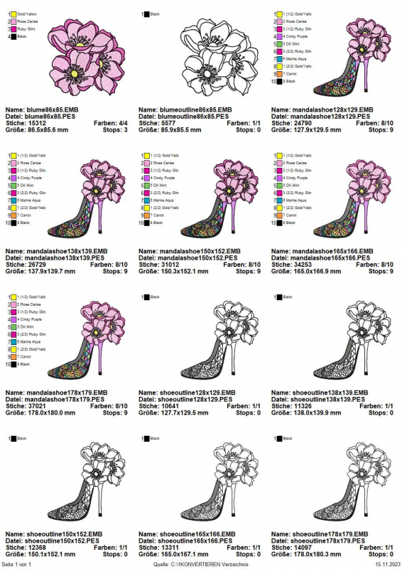 Stickdatei High Heels im Mandalastyle Stickdatei High Heels im Mandalastyle