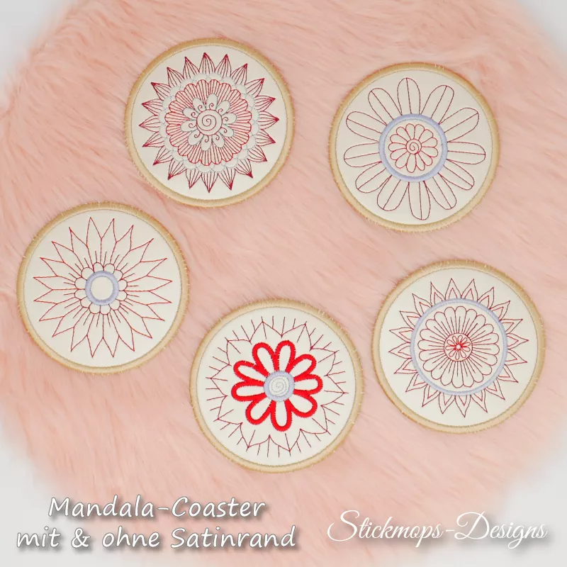 Stickdatei Set Mandala Coaster (10x10) + Einzelmotive