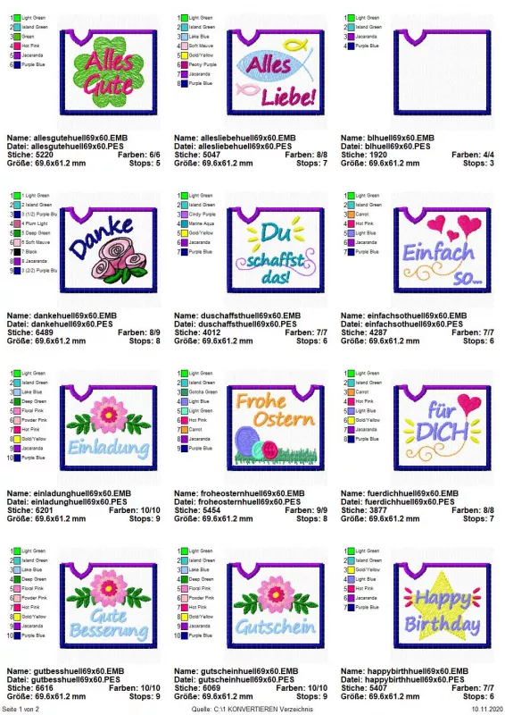 Stickdatei Set Mini ITH Schoko- und Gutscheinhüllen (10x10 Rahmen) für viele Anlässe Stickdatei Set Mini ITH Schoko- und Gutscheinhüllen (10x10 Rahmen) für viele Anlässe