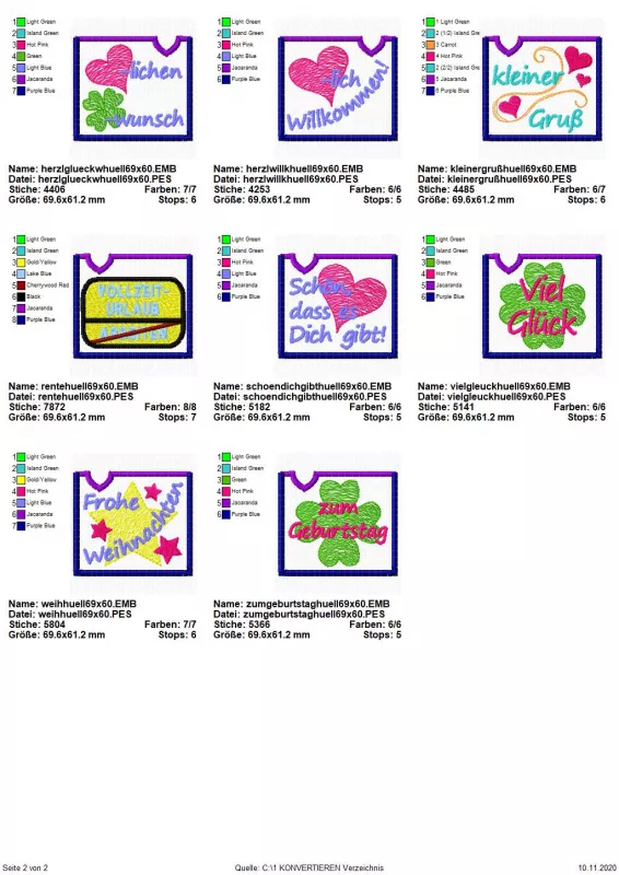 Stickdatei Set Mini ITH Schoko- und Gutscheinhüllen (10x10 Rahmen) für viele Anlässe Stickdatei Set Mini ITH Schoko- und Gutscheinhüllen (10x10 Rahmen) für viele Anlässe