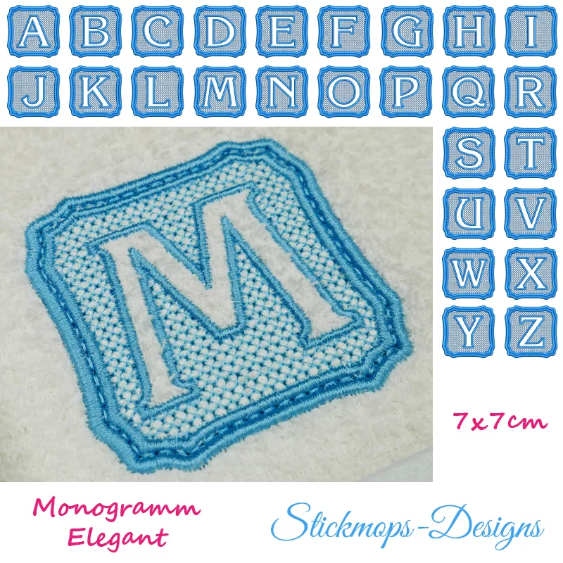 Stickdatei Set Monogramme Elegant geeignet für Frottierwaren