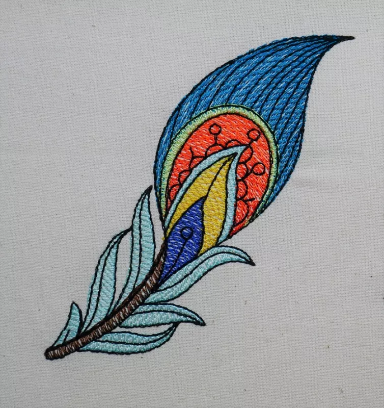 blaue Feder eines Pfaus mit verschieden farbigem Muster blaue Feder eines Pfaus mit verschieden farbigem Muster