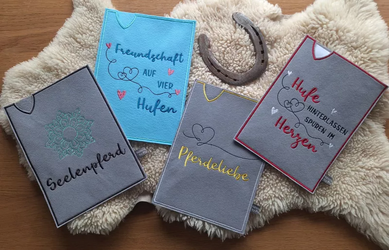Stickdatei Set ITH Equidenpasshüllen + Einzelmotive
