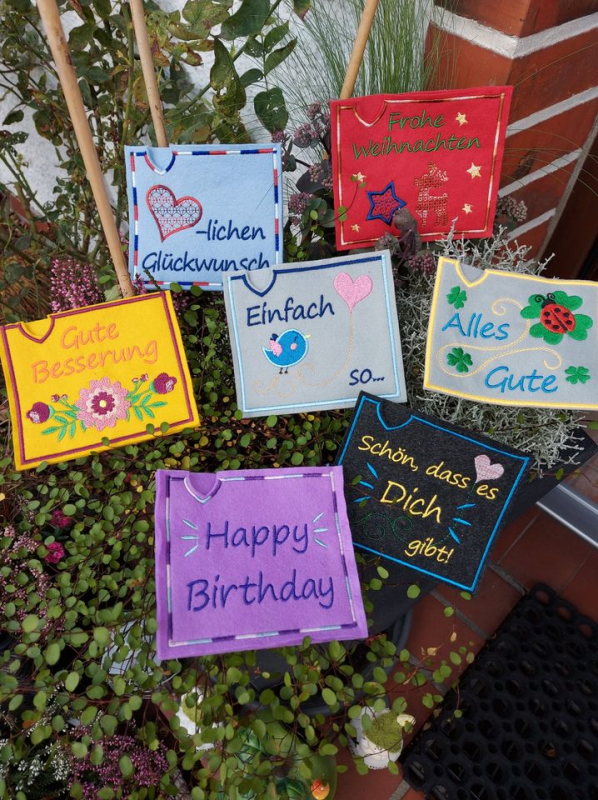 Stickdatei Set ITH Motivhüllen für viele Anlässe für Schokolade, Gutscheine u.a. Stickdatei Set ITH Motivhüllen für viele Anlässe für Schokolade, Gutscheine u.a.