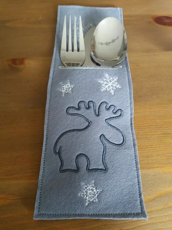 Stickdatei Set weihnachtliche ITH Bestecktaschen Stickdatei Set weihnachtliche ITH Bestecktaschen