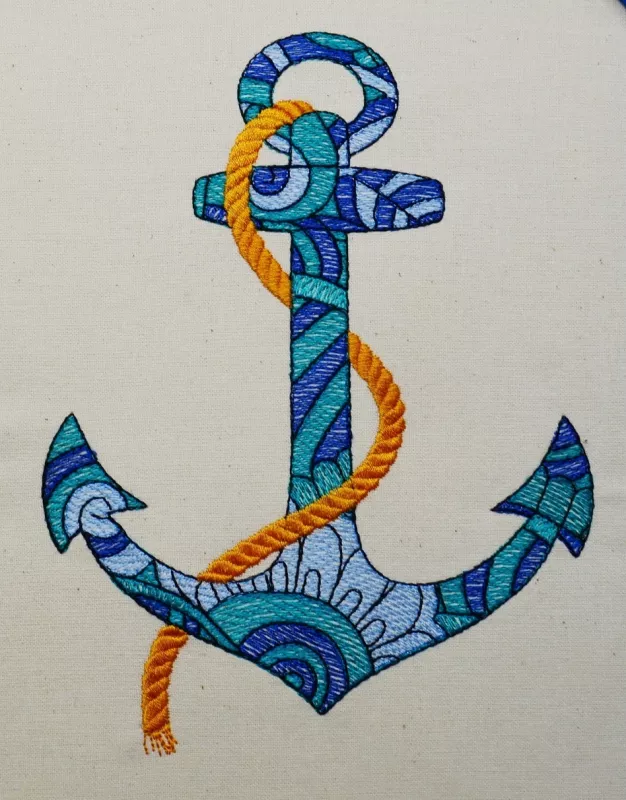 Anker mit Muster mit Seil