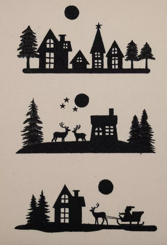 Stickdatei Set weihnachtliche Sillhouetten inkl. ITH Anhänger