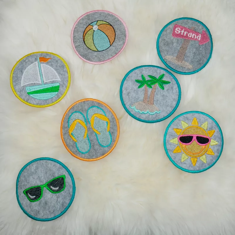 Stickdatei Set Summer Buttons - für Patches mit & ohne Klett