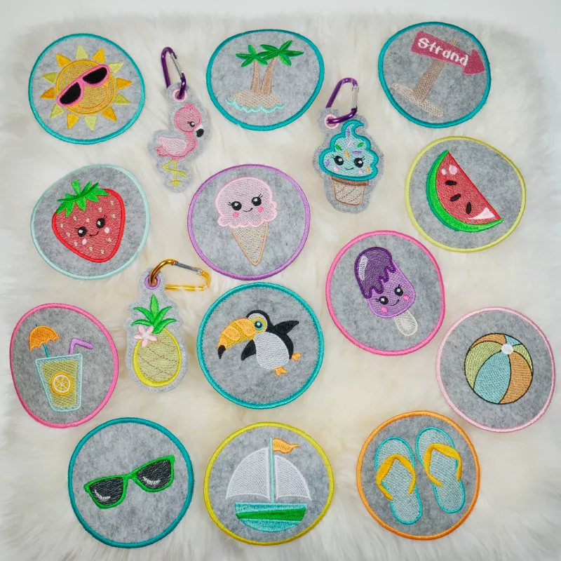 Stickdatei Set Summer Buttons - für Patches mit & ohne Klett