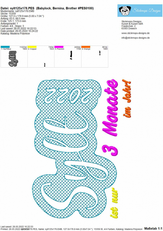 Freebie Stickdatei Sylt 2022 für Tshirts und Handtücher Freebie Stickdatei Sylt 2022 für Tshirts und Handtücher