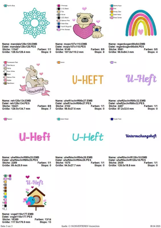 ITH U-Heft-Hüllen Übersicht Seite 3