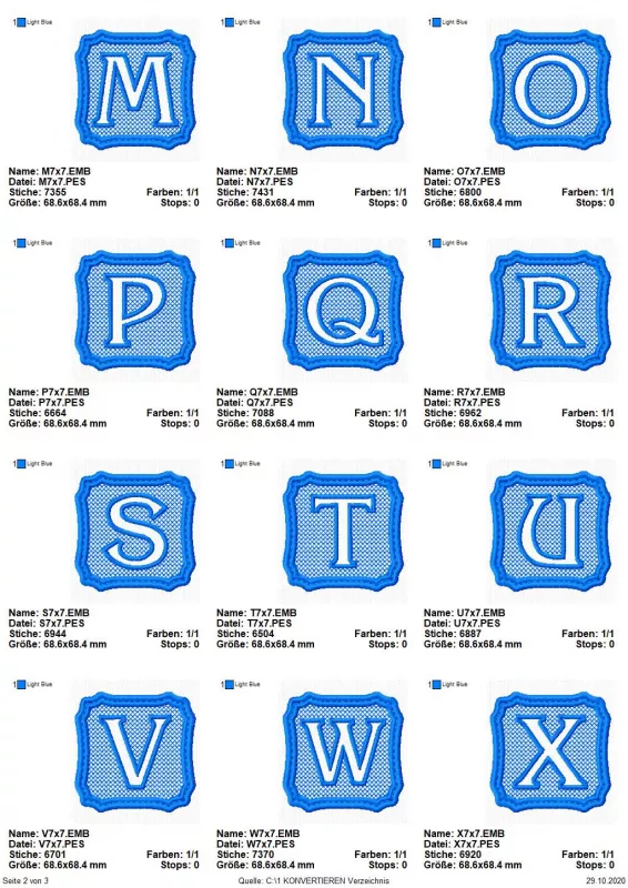 Stickdatei Set Monogramme Elegant geeignet für Frottierwaren Stickdatei Set Monogramme Elegant geeignet für Frottierwaren