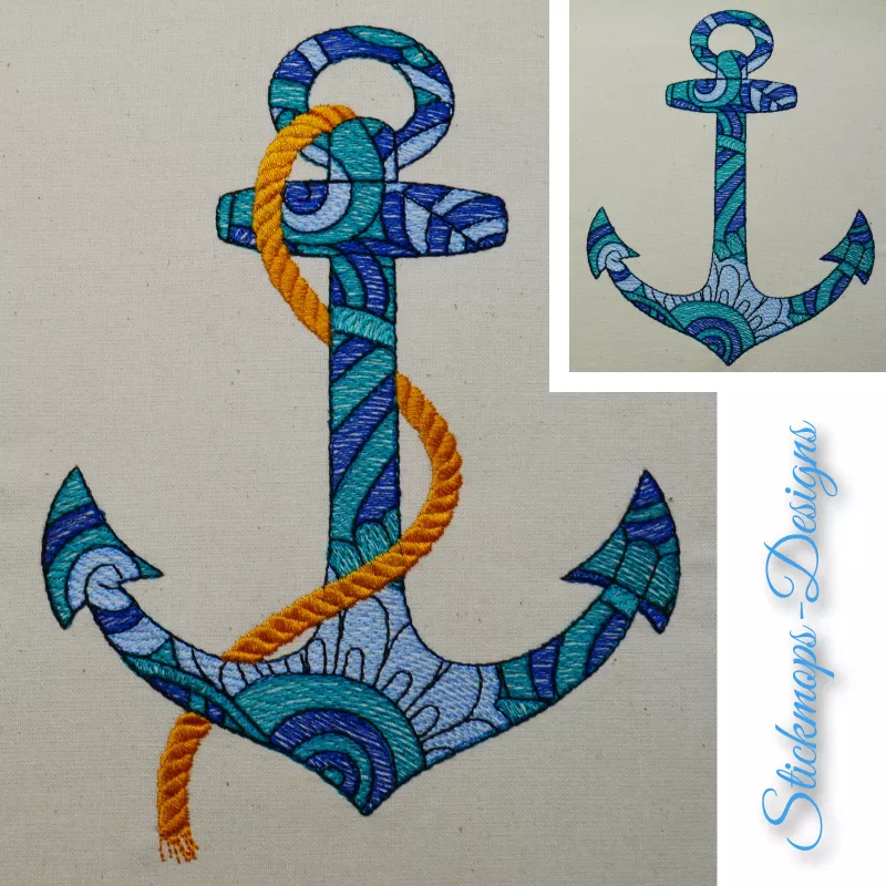 Anker mit Mandalamuster mit und ohne Seil Anker mit Mandalamuster mit und ohne Seil